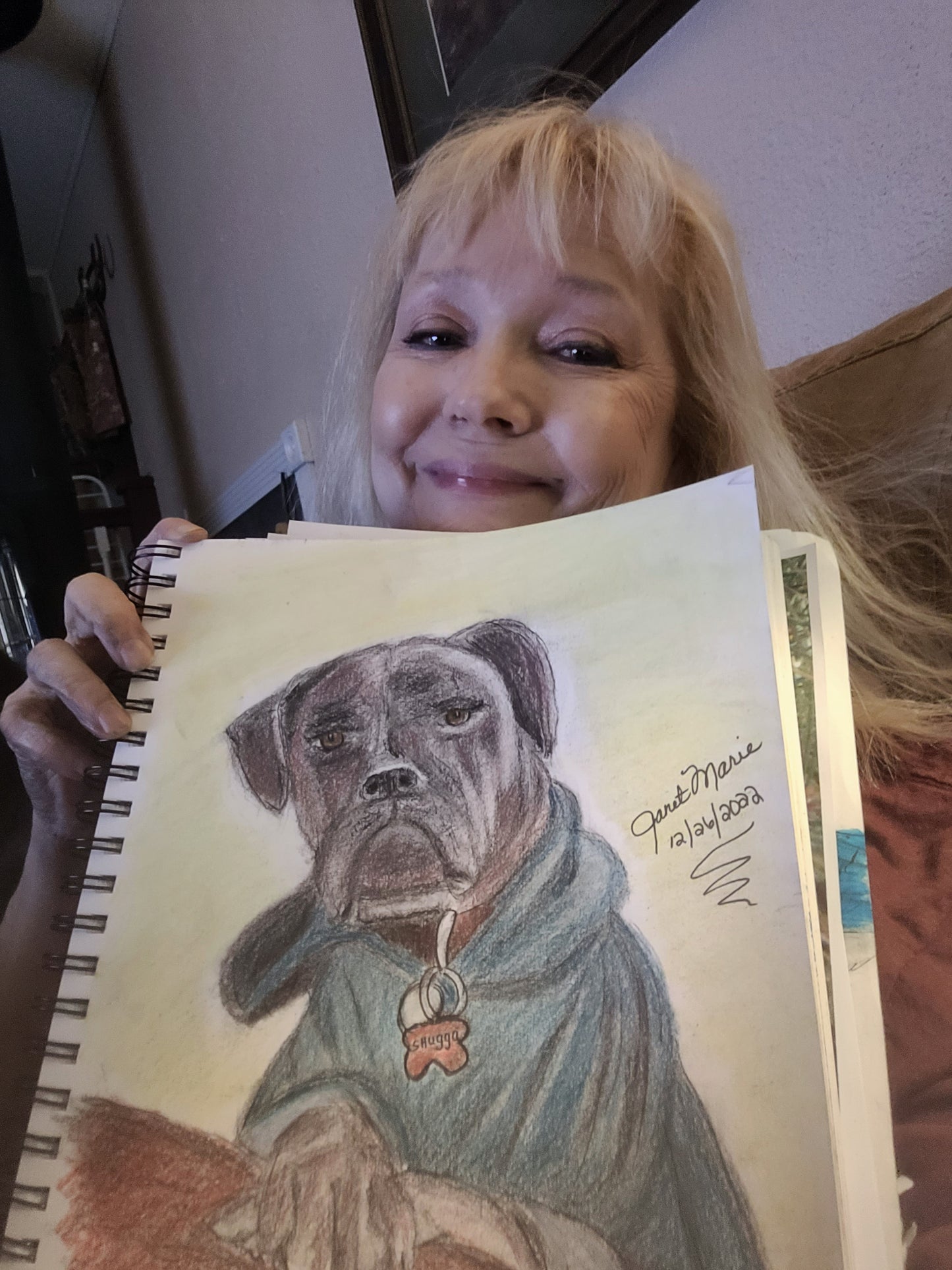 Shuggah the Boxer - Mixed Media Sketch