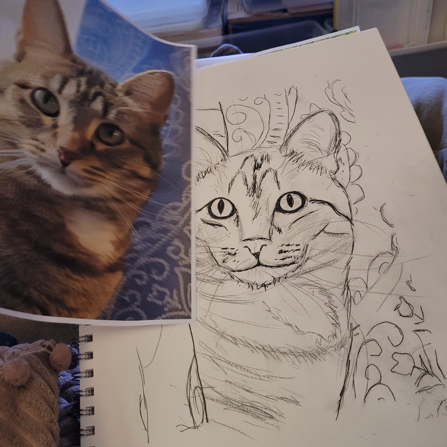 Xena the Kitty - Mixed Media Sketch